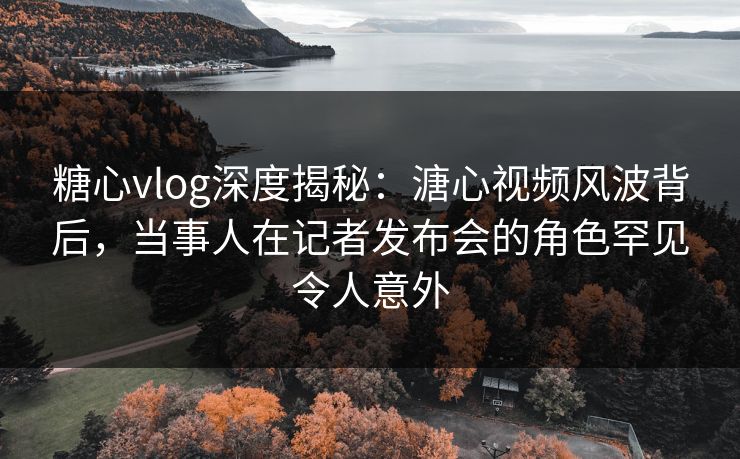 糖心vlog深度揭秘:溏心视频风波背后,当事人在记者发布会的角色罕见令人意外 第1张 糖心vlog深度揭秘:溏心视频风波背后,当事人在记者发布会的角色罕见令人意外 第1张