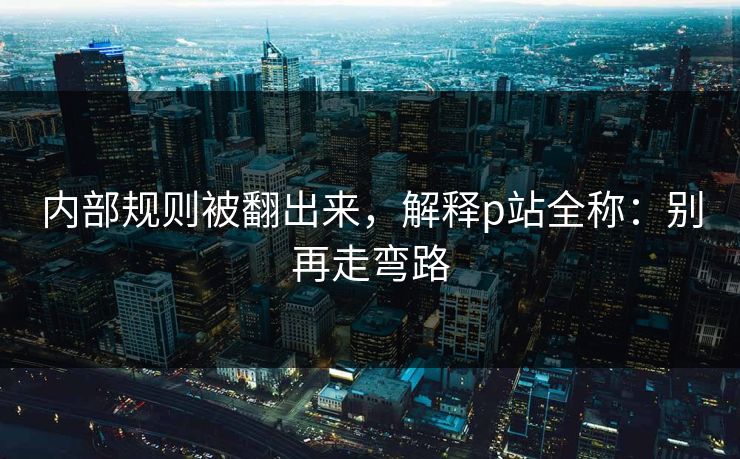 内部规则被翻出来，解释p站全称：别再走弯路  第1张