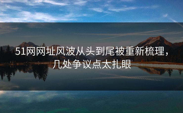 51网网址风波从头到尾被重新梳理，几处争议点太扎眼