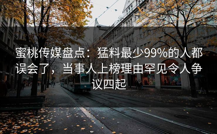 蜜桃传媒盘点:猛料最少99%的人都误会了,当事人上榜理由罕见令人争议四起 第1张 蜜桃传媒盘点:猛料最少99%的人都误会了,当事人上榜理由罕见令人争议四起 第1张