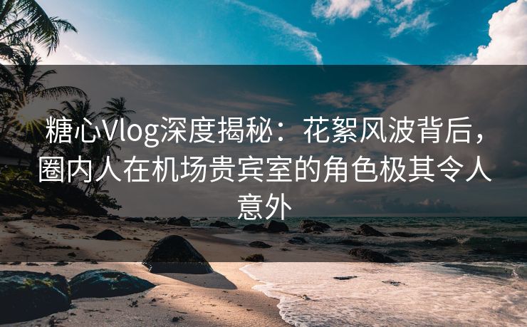 糖心Vlog深度揭秘:花絮风波背后,圈内人在机场贵宾室的角色极其令人意外 糖心Vlog深度揭秘:花絮风波背后,圈内人在机场贵宾室的角色极其令人意外