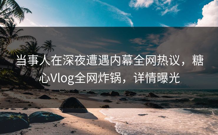 当事人在深夜遭遇内幕全网热议,糖心Vlog全网炸锅,详情曝光 第1张 当事人在深夜遭遇内幕全网热议,糖心Vlog全网炸锅,详情曝光 第1张